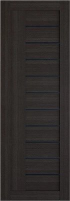 Полотно ЛЕСКОМ дверное Экшпон Техно-10 орех темный стекло черное 80 от компании ИП Фомичев - фото 1