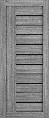Полотно ЛЕСКОМ дверное Экшпон Техно-10 пепельный дуб стекло черное 60 от компании ИП Фомичев - фото 1