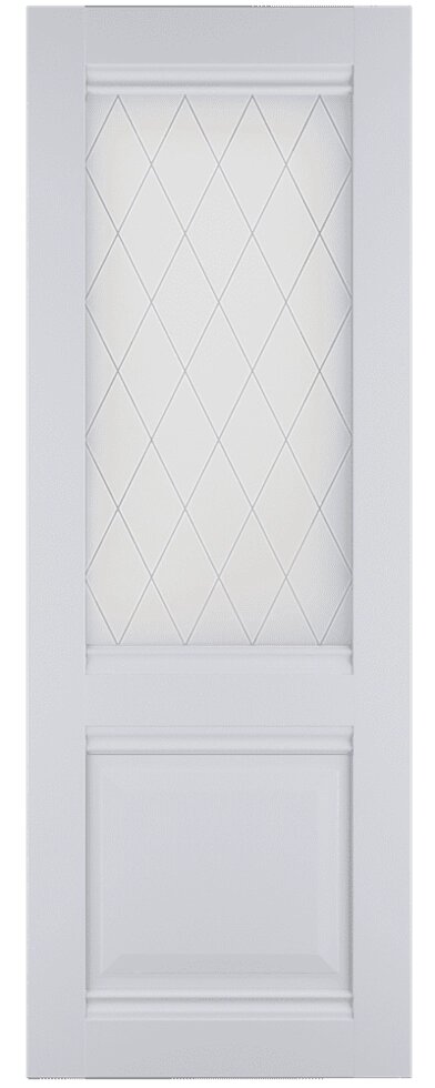 Полотно ЛЕСКОМ дверное Экшпон Венеция ясень белый витражное стекло 80 от компании ИП Фомичев - фото 1