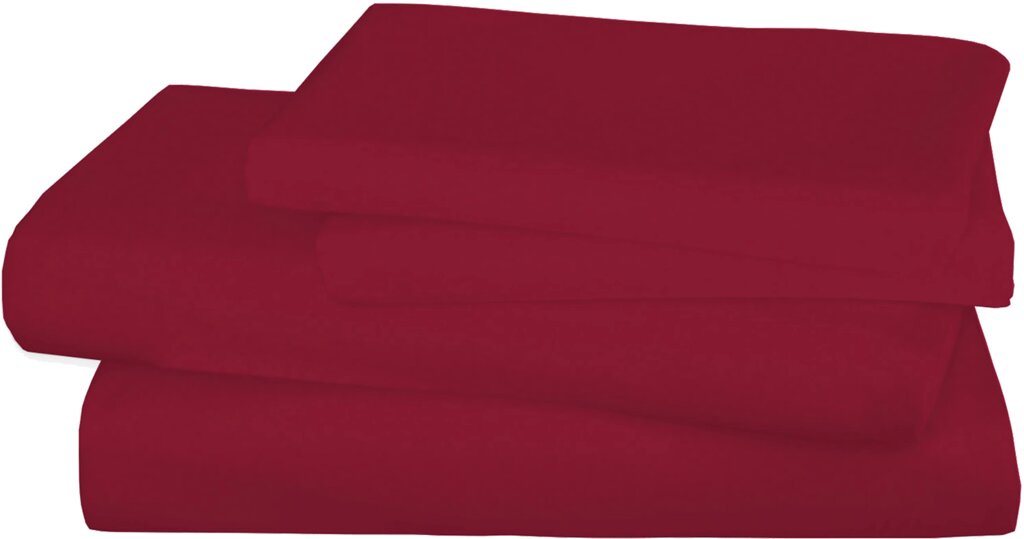 Простыня полутораспальная, сатин, цвет красный от компании ИП Фомичев - фото 1