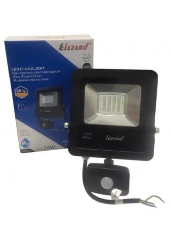 Прожектор светодиодный Lezard с датчиком движения 30W SMD 2400LM 6500K IP65 PAL6530S от компании ИП Фомичев - фото 1