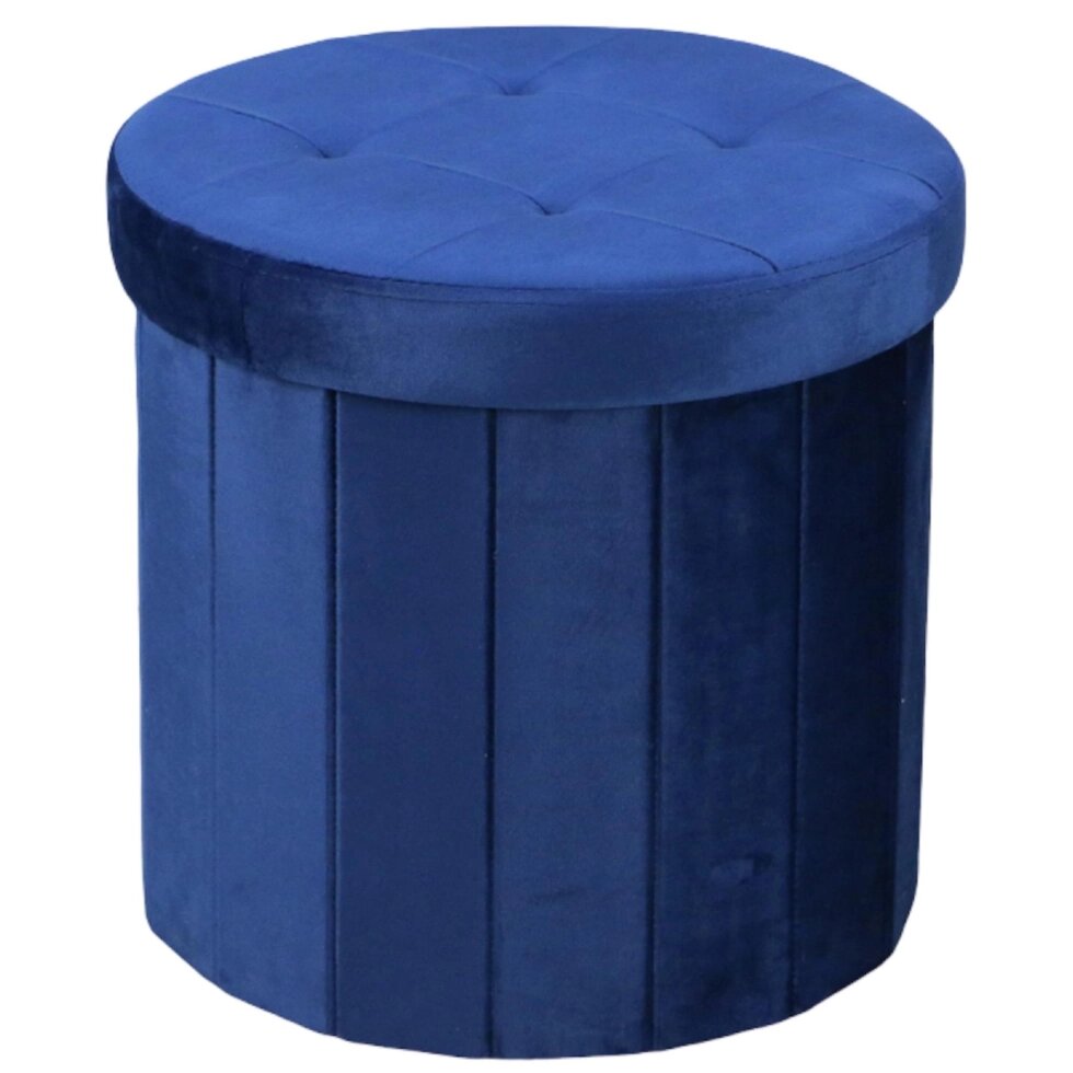 Пуф складной с нишей o 38 см цвет синий от компании ИП Фомичев - фото 1