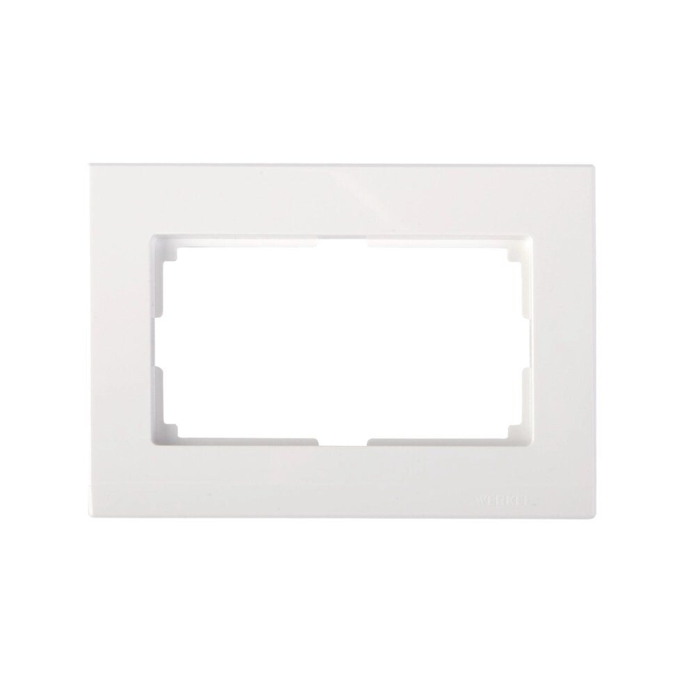 Рамка для двойных розеток Werkel Stark, цвет белый от компании ИП Фомичев - фото 1