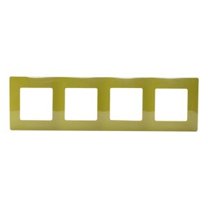 Рамка для розеток и выключателей Legrand Etika 4 поста, цвет зеленый папоротник