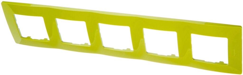 Рамка для розеток и выключателей Legrand Etika 5 постов, цвет зеленый папоротник от компании ИП Фомичев - фото 1