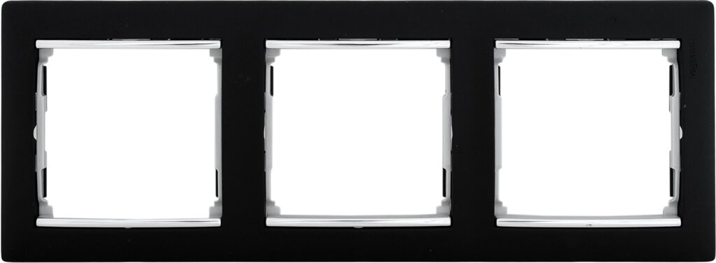Рамка для розеток и выключателей Legrand Valena 3 поста, цвет ноктюрн/серебряный штрих от компании TOO RT UNIVERSAL GROUP - фото 1