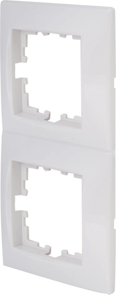Рамка для розеток и выключателей Lexman Виктория сферическая, 2 поста, цвет белый от компании ИП Фомичев - фото 1