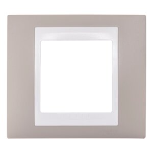Рамка для розеток и выключателей Schneider Electric Unica 1 пост, цвет коричневый/белый