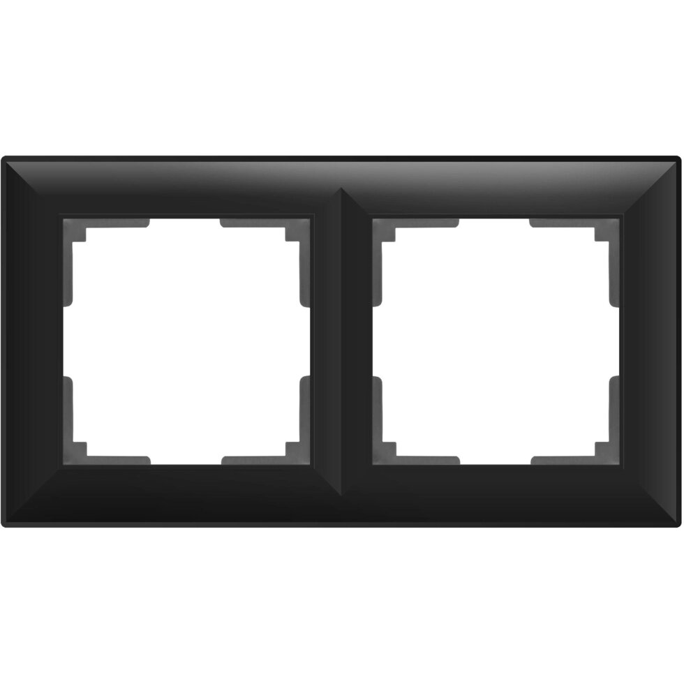 Рамка для розеток и выключателей Werkel Fiore 2 поста, цвет чёрный матовый от компании ИП Фомичев - фото 1