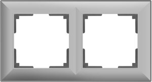 Рамка для розеток и выключателей Werkel Fiore 2 поста, цвет серебряный