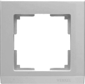 Рамка для розеток и выключателей Werkel Stark 1 пост, цвет серебряный