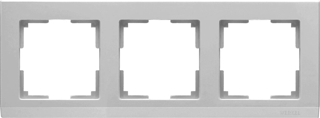Рамка для розеток и выключателей Werkel Stark 3 поста, цвет серебряный от компании ИП Фомичев - фото 1