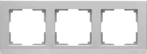 Рамка для розеток и выключателей Werkel Stark 3 поста, цвет серебряный
