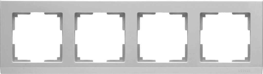 Рамка для розеток и выключателей Werkel Stark 4 поста, цвет серебристый от компании ИП Фомичев - фото 1