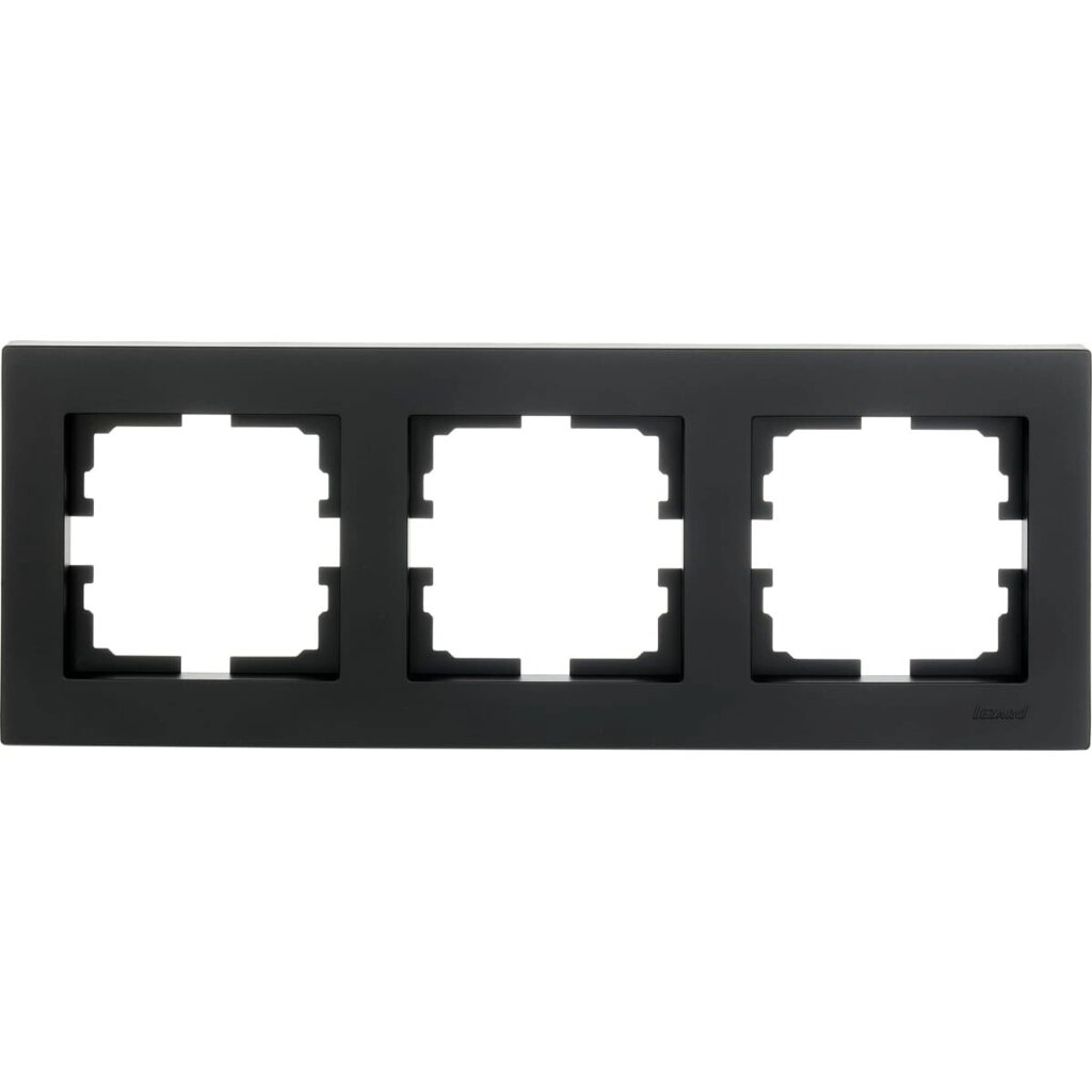 Рамка VESNA 742-4200-148 3-ая горизантальная черная матовая от компании ИП Фомичев - фото 1