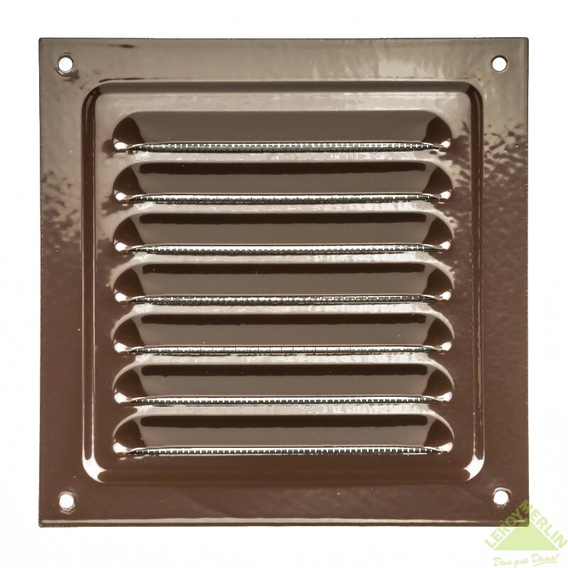 Решетка вентиляционная с сеткой Вентс МВМ 125 с, 125х125 мм, цвет коричневый от компании ИП Фомичев - фото 1
