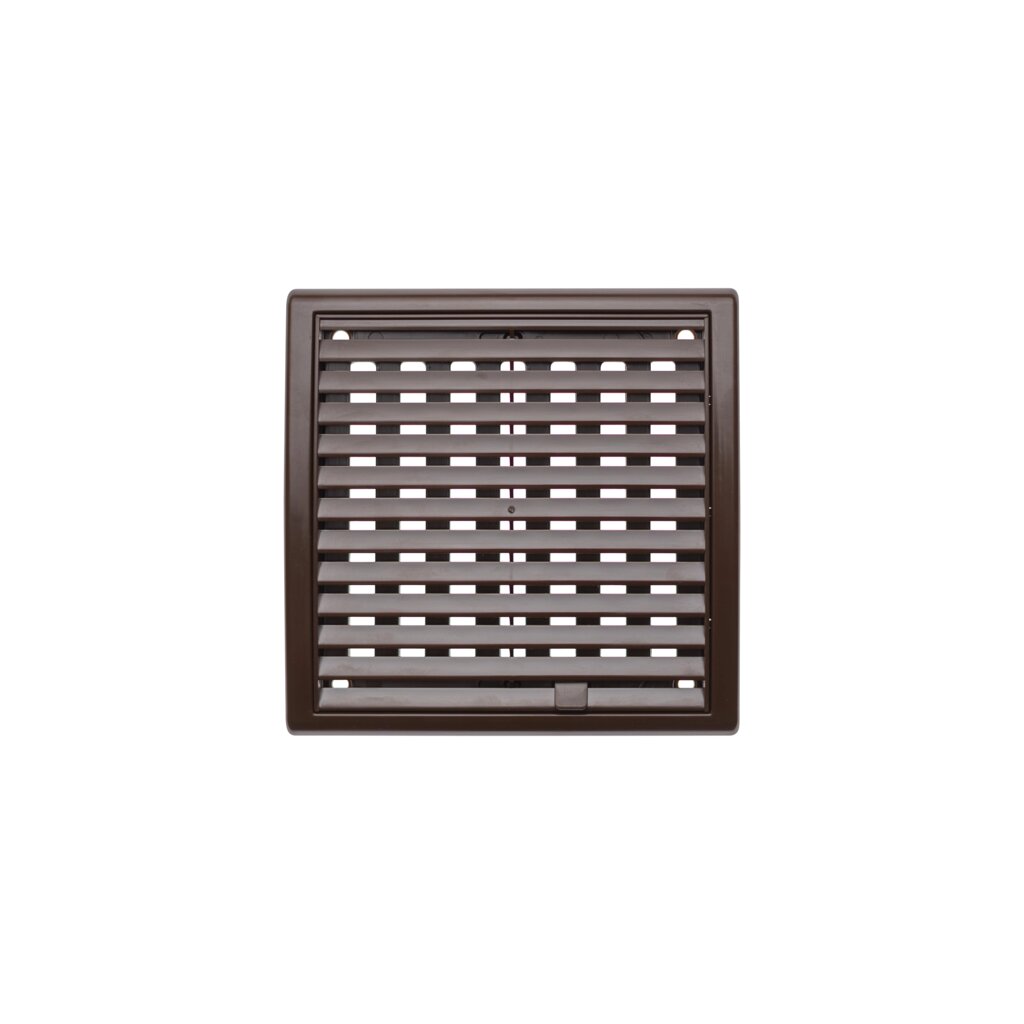 Решетка вентиляционная со шторкой Equation 150x150 мм пластик цвет коричневый от компании ИП Фомичев - фото 1