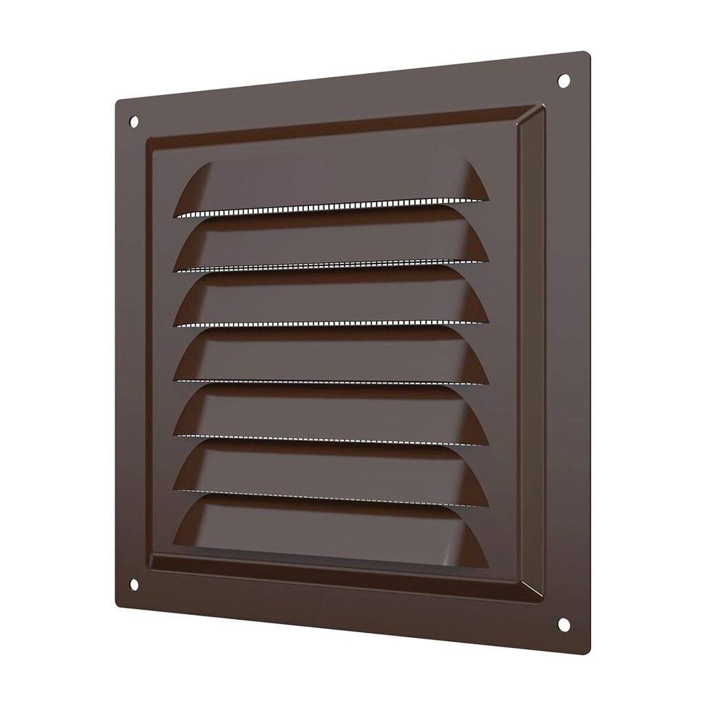 Решетка вентиляционная стальная 300x300 цвет коричневый от компании ИП Фомичев - фото 1