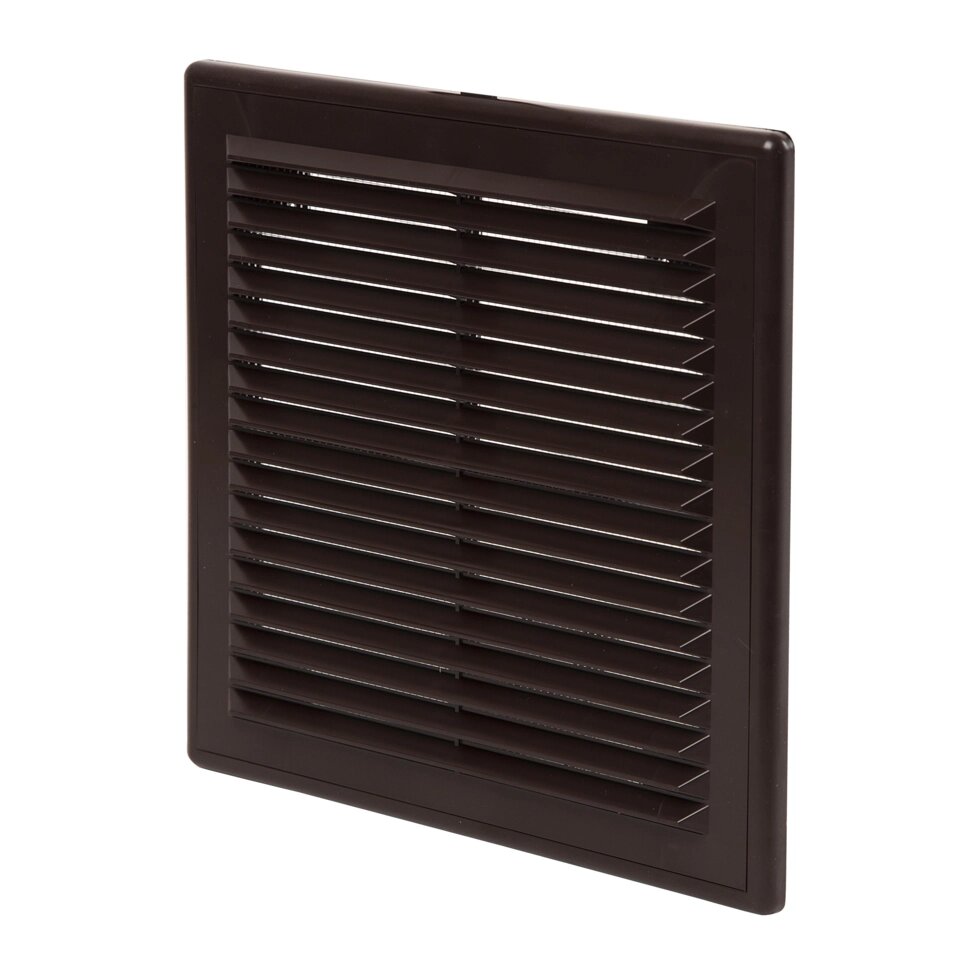 Решетка вентиляционная вытяжная АБС, 2121Р, 208х208, цвет коричневый от компании ИП Фомичев - фото 1