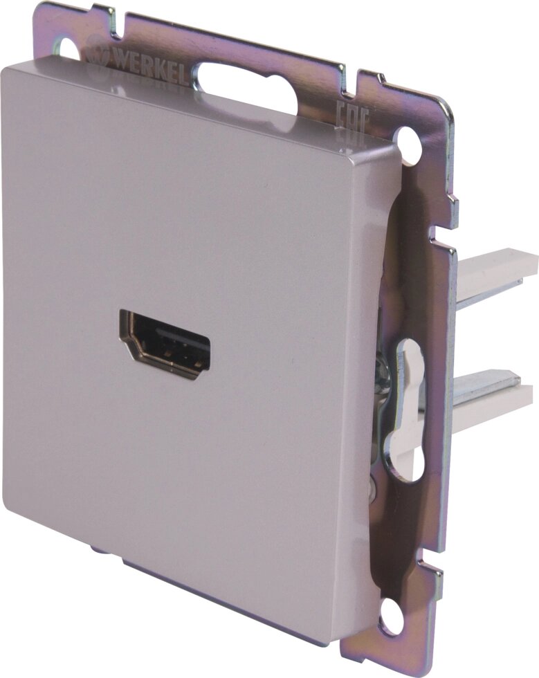 Розетка HDMI встраиваемая Werkel, цвет серебряный от компании ИП Фомичев - фото 1