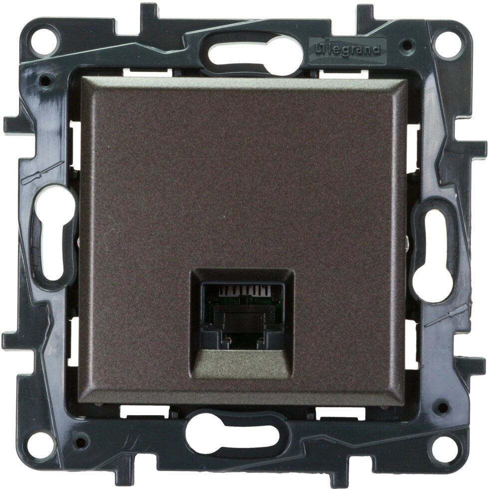 Розетка компьютерная встраиваемая Legrand Structura RJ45, UTP cat 5, цвет магнезиум от компании ИП Фомичев - фото 1