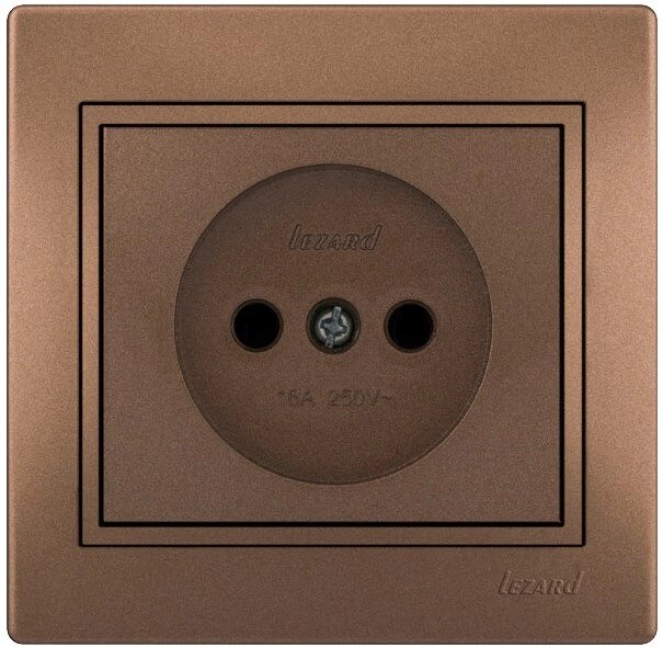 Розетка MIRA б/з керамика светло-коричневый перламутр со вставкой 701-3131-121 от компании ИП Фомичев - фото 1