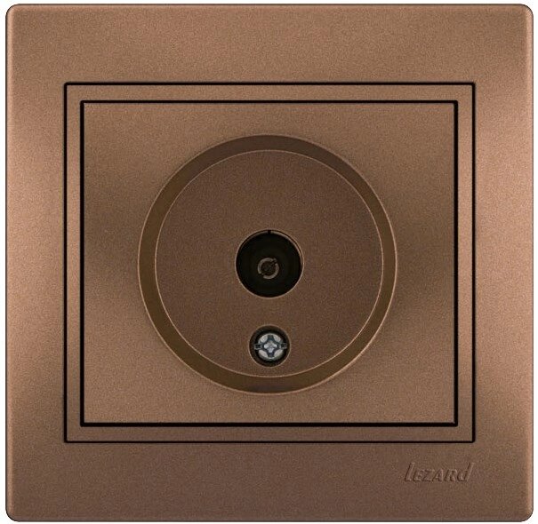 Розетка MIRA ТВ проходная светло-коричневый перламутр со вставкой 701-3131-129 от компании ИП Фомичев - фото 1
