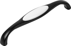 Ручка-скоба L004.128BL 128 мм, цвет чёрный/белый