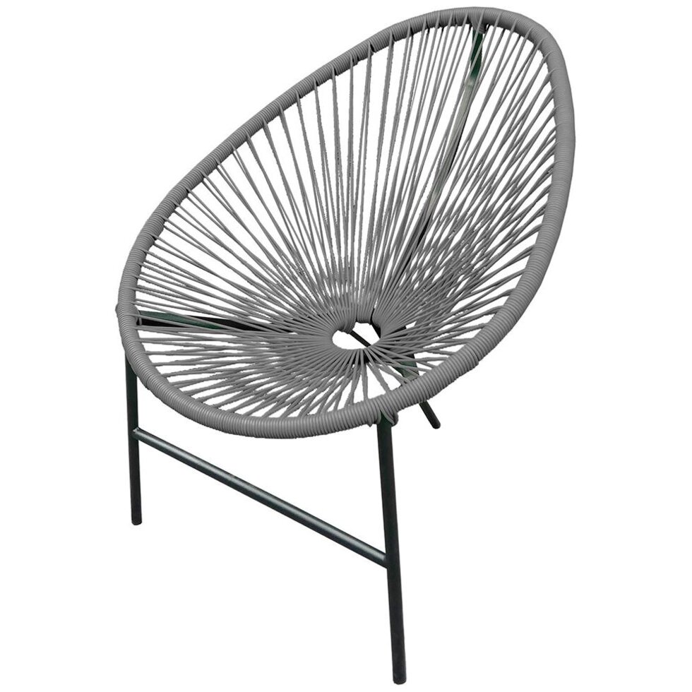 Садовый стул без подушки Acapulco 73x88x83 см сталь/искусственный ротанг светло-серый от компании ИП Фомичев - фото 1