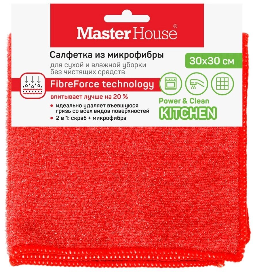 Салфетка из микрофибры Master House Китайский дракон 30х30см (Красный) от компании ИП Фомичев - фото 1