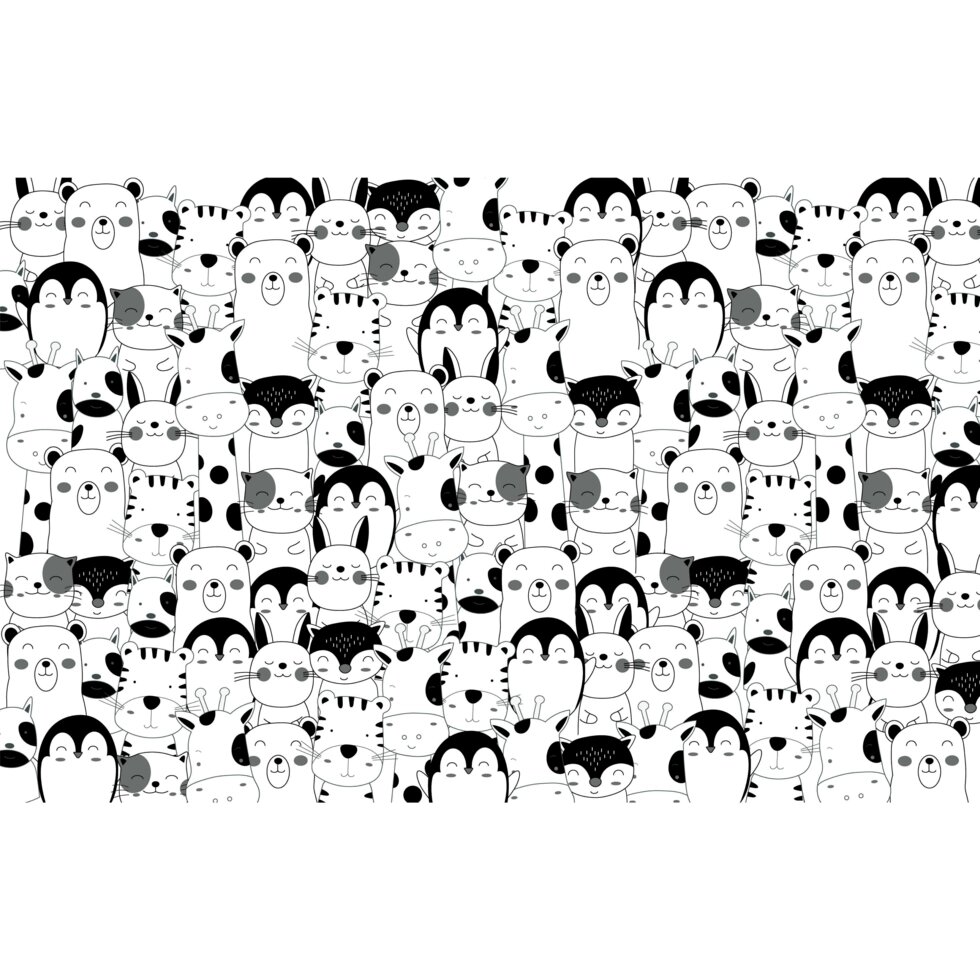 Салфетка сервировочная «Пингвины» 26x41 см белая/черная/серая от компании ИП Фомичев - фото 1