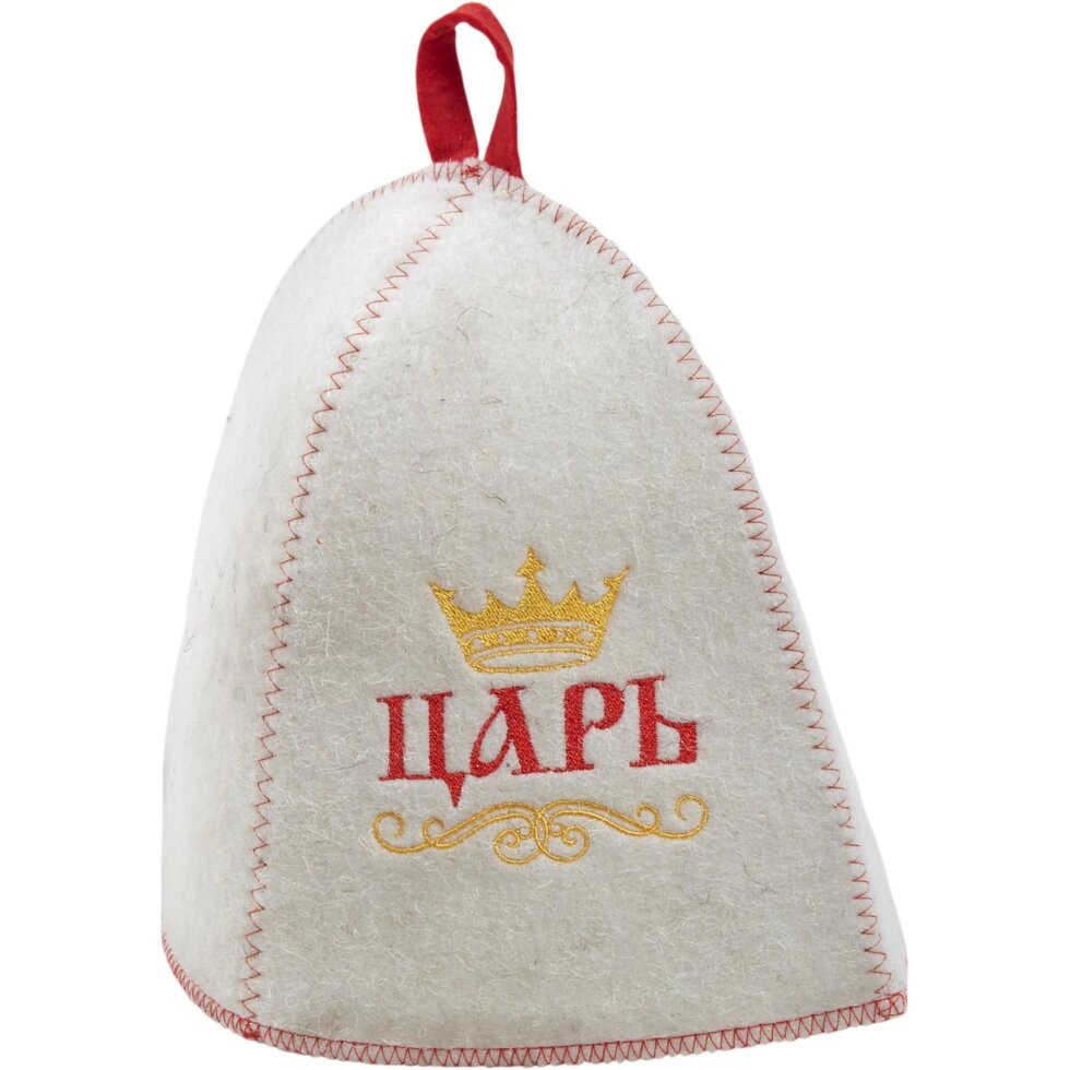 Шапка банная «Царь, просто царь», войлок, цвет белый от компании ИП Фомичев - фото 1