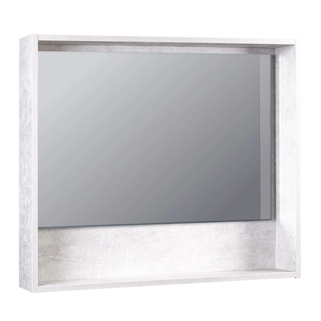 Шкаф зеркальный Бостон 70 с нишей бетон светлый от компании ИП Фомичев - фото 1