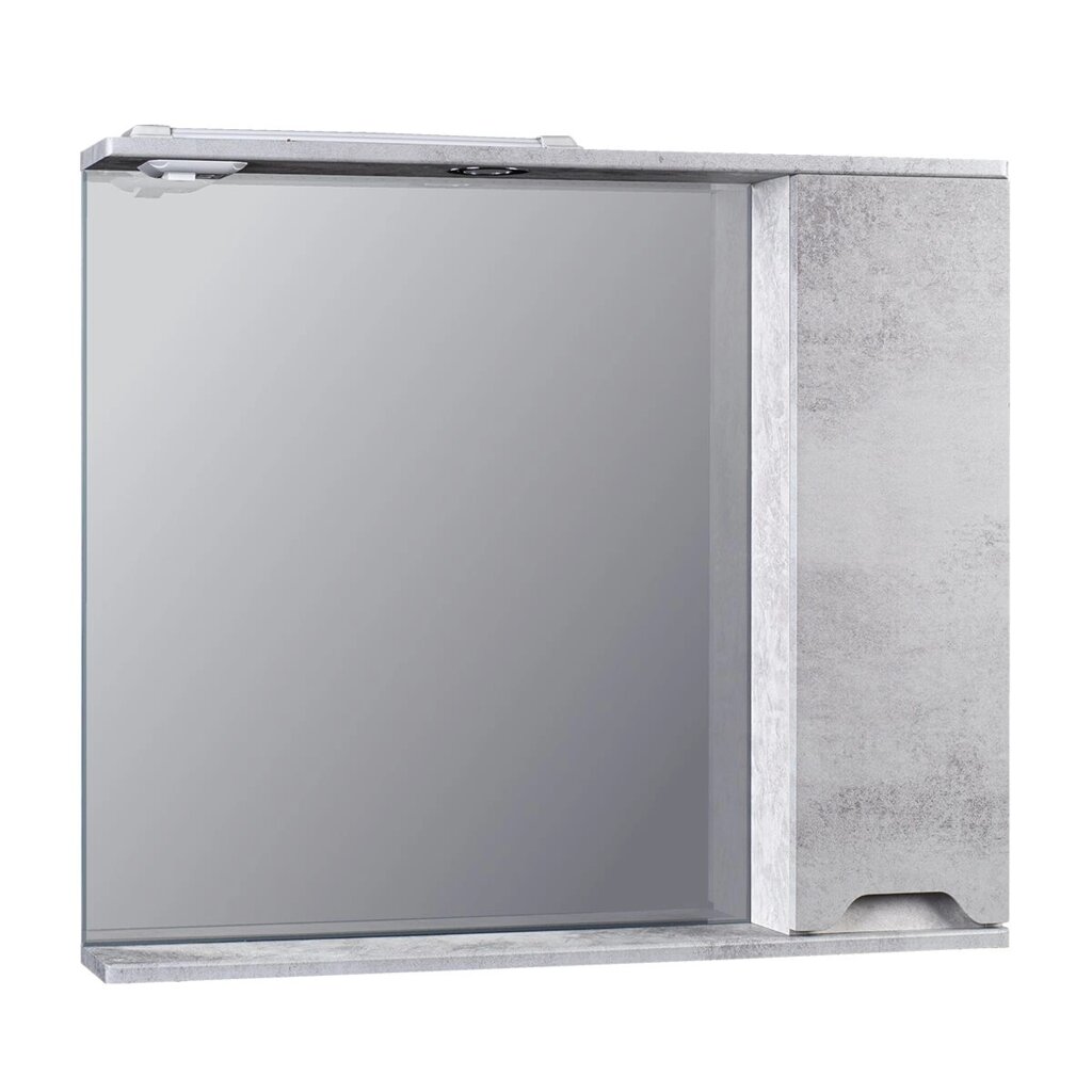 Шкаф зеркальный Монако 70 свет бетон светлый от компании ИП Фомичев - фото 1