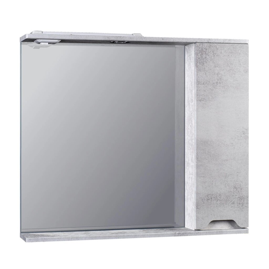 Шкаф зеркальный Монако 80 свет бетон светлый от компании ИП Фомичев - фото 1