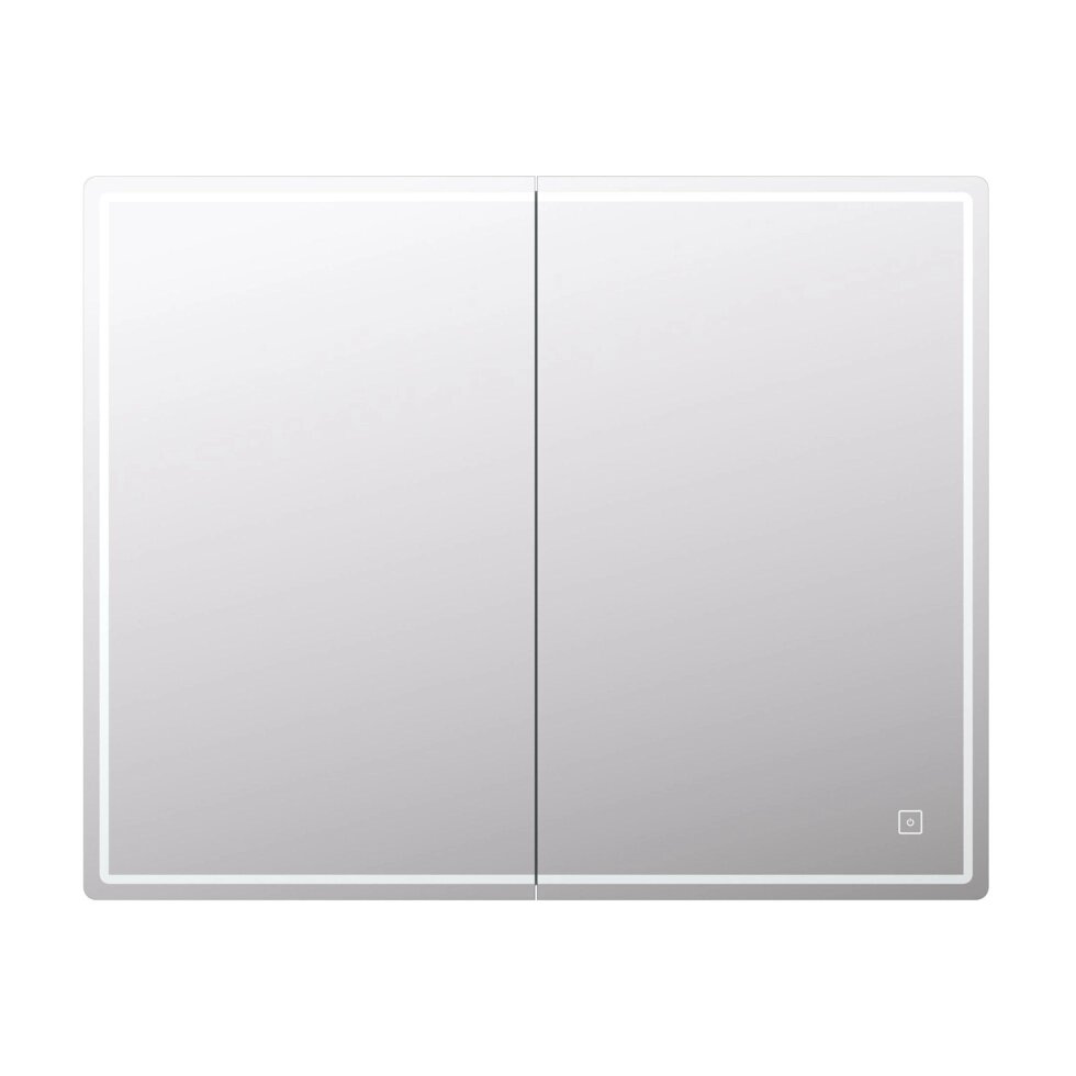 Шкаф зеркальный подвесной Look с подсветкой 100х80 см цвет белый от компании ИП Фомичев - фото 1