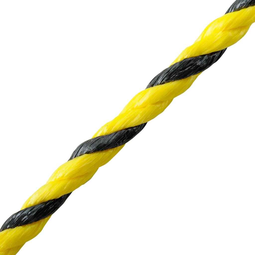Шнур крученый  6 мм 25 м полипропиленовый, цвет желто-черный STANDERS от компании ИП Фомичев - фото 1