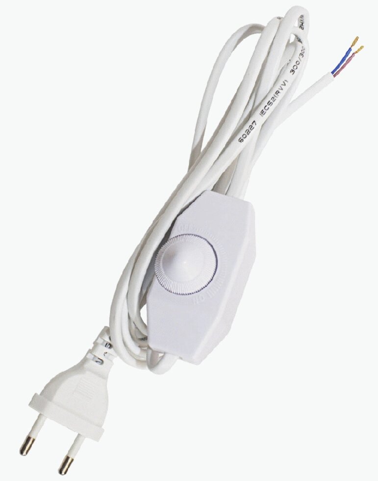 Шнур сетевой с диммером, цвет белый, 2 м от компании ИП Фомичев - фото 1