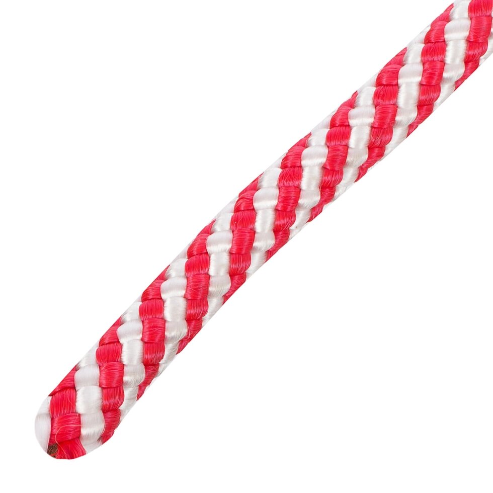 Шнур спирального плетения Standers 10 мм, 10 м, полипропилен, цвет белый/красный от компании ИП Фомичев - фото 1