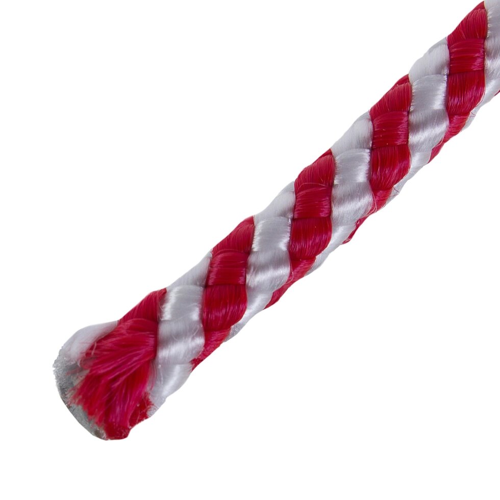 Шнур спирального плетения Standers 6 мм, 10 м, полипропилен, цвет белый/красный от компании ИП Фомичев - фото 1
