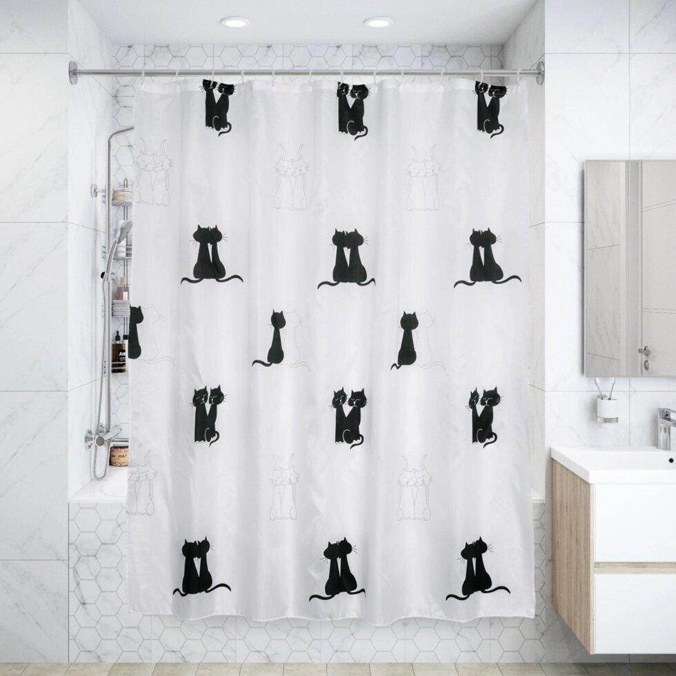 Штора для ванной комнаты «Vidage Due Gatti» 180х180 см цвет белый от компании ИП Фомичев - фото 1