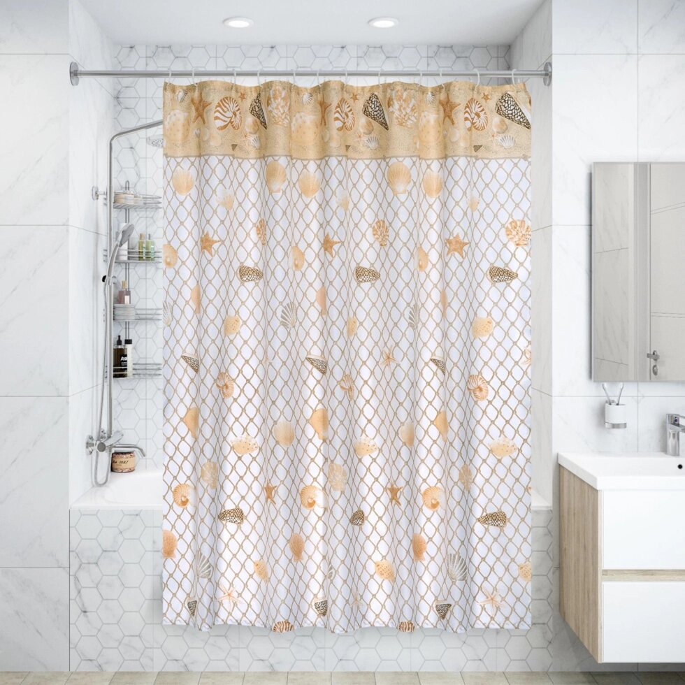 Штора для ванной комнаты «Vidage Кастель» 180х180 см цвет бежевый от компании ИП Фомичев - фото 1