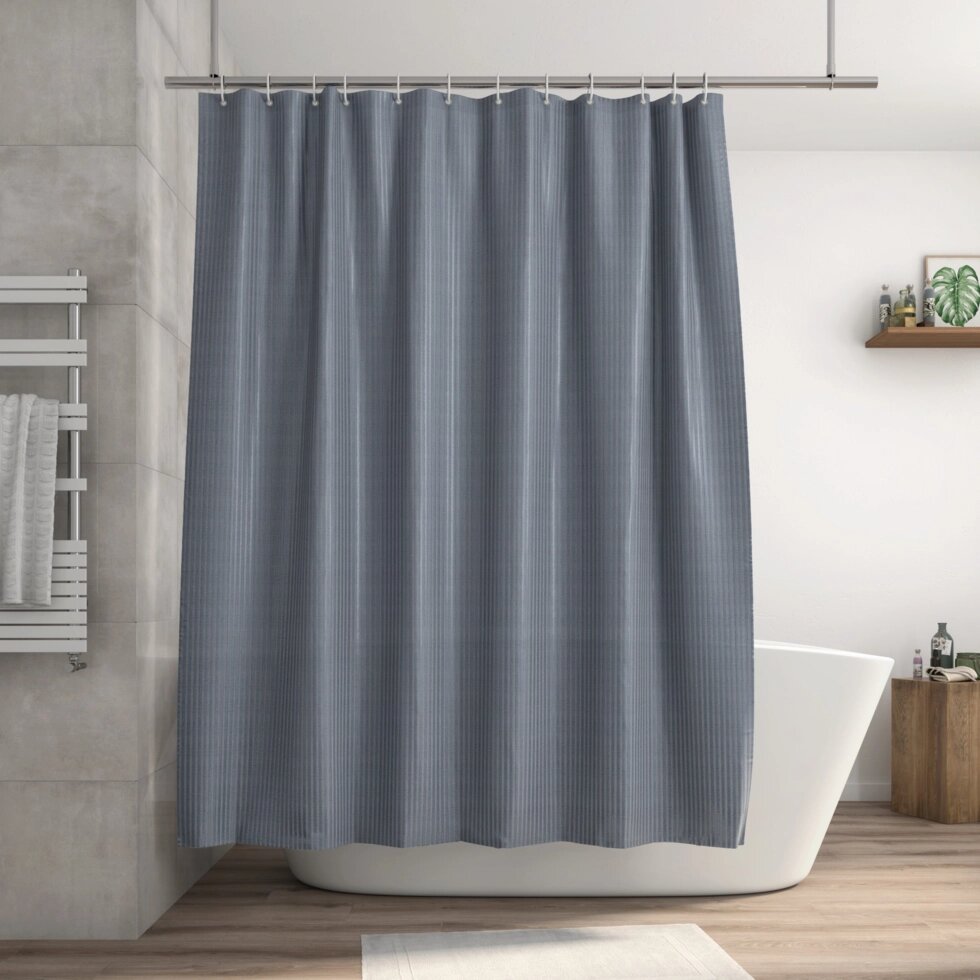 Штора для ванны Sensea Neo Stripes 180x200 см текстиль цвет серый от компании ИП Фомичев - фото 1