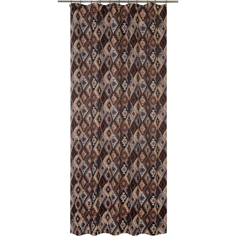 Штора на ленте «Марокко» 145x260 см геометрия цвет коричневый от компании ИП Фомичев - фото 1