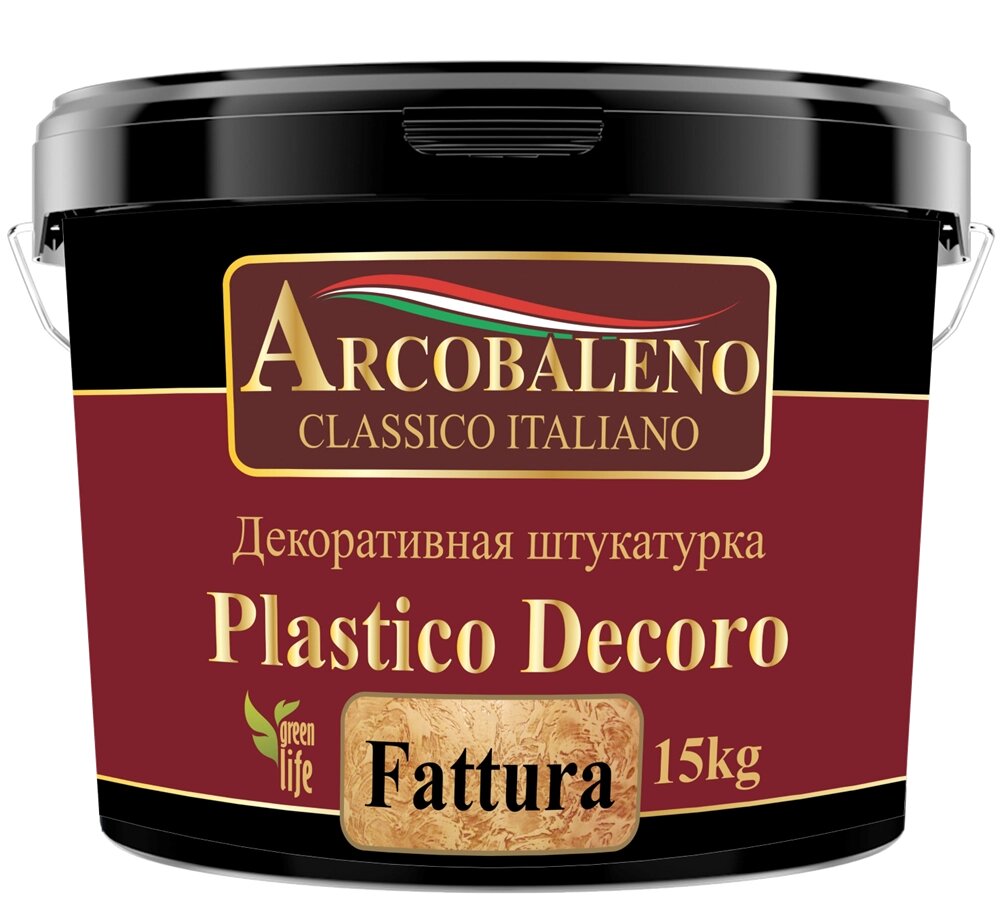 Штукатурка декоративная Arcobaleno Plastico Decoro 7кг от компании ИП Фомичев - фото 1