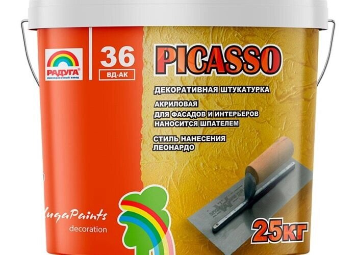 Штукатурка декоративная "Picasso" "Радуга-36" 25 кг от компании ИП Фомичев - фото 1