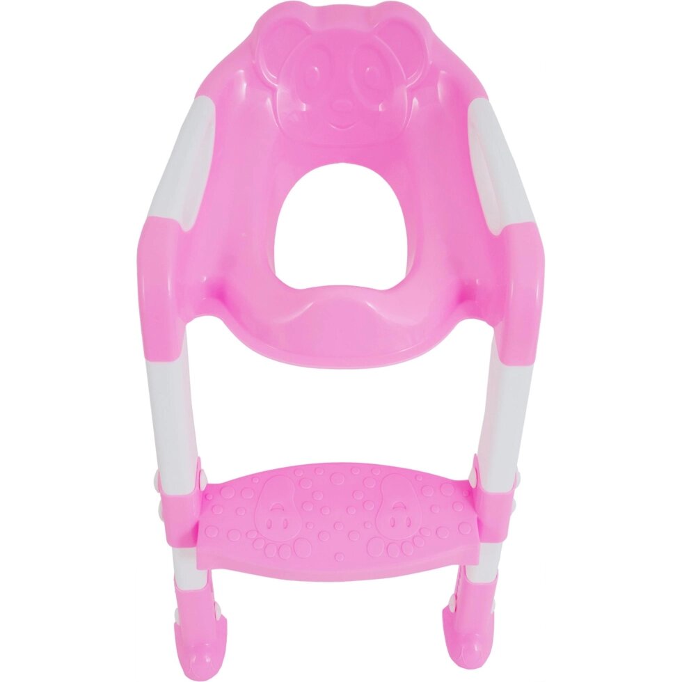 Сиденье для унитаза детское с лесенкой и ручками цвет розовый от компании ИП Фомичев - фото 1