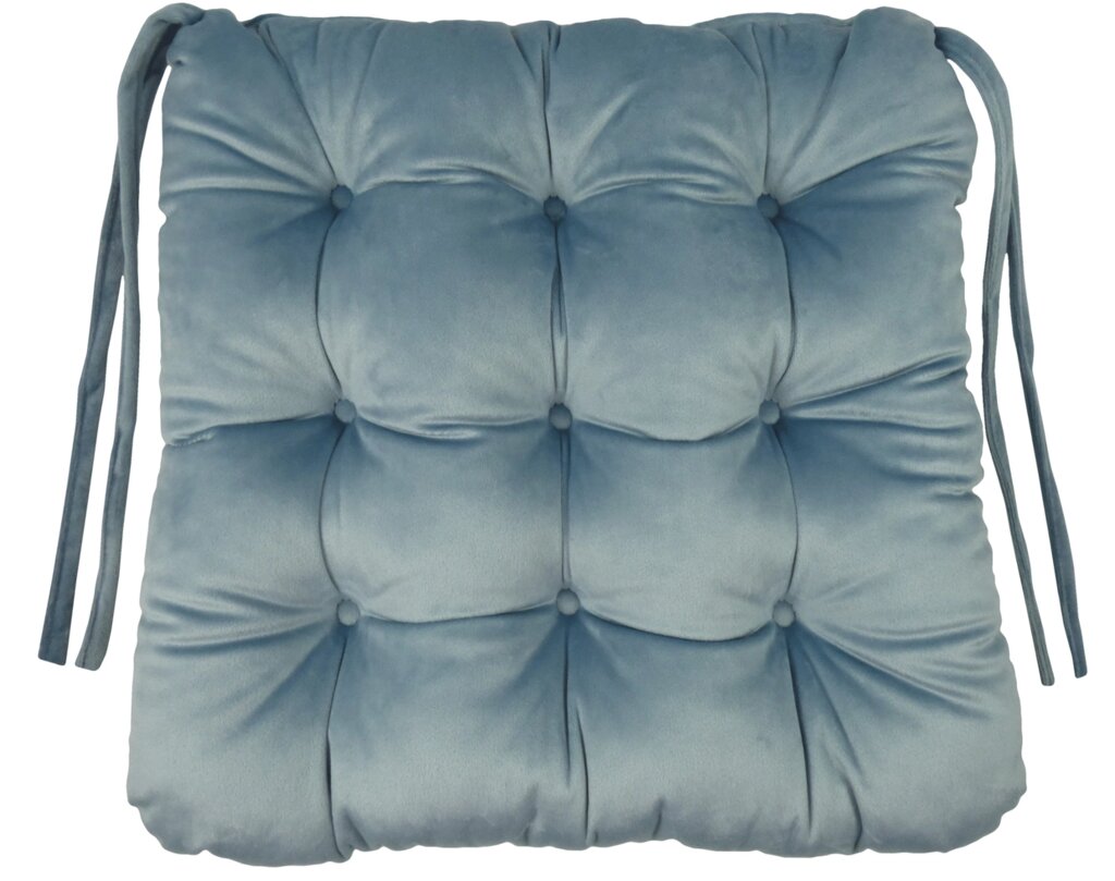 Сидушка для стула «Бархат» 40x36 см цвет серо-голубой от компании ИП Фомичев - фото 1