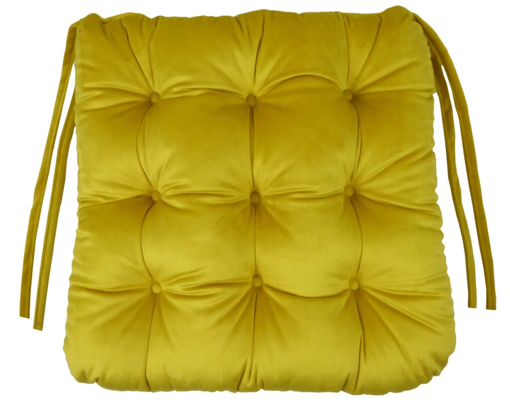 Сидушка для стула «Бархат» 40x36 см цвет жёлтый от компании ИП Фомичев - фото 1