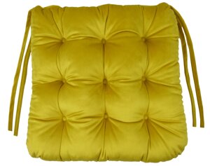 Сидушка для стула «Бархат» 40x36 см цвет жёлтый